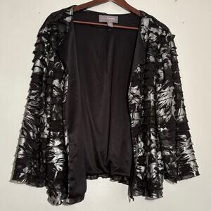 Chicos Travelers Black Long Sleeve Open Front Womens Sweater‎ Size 3 XL